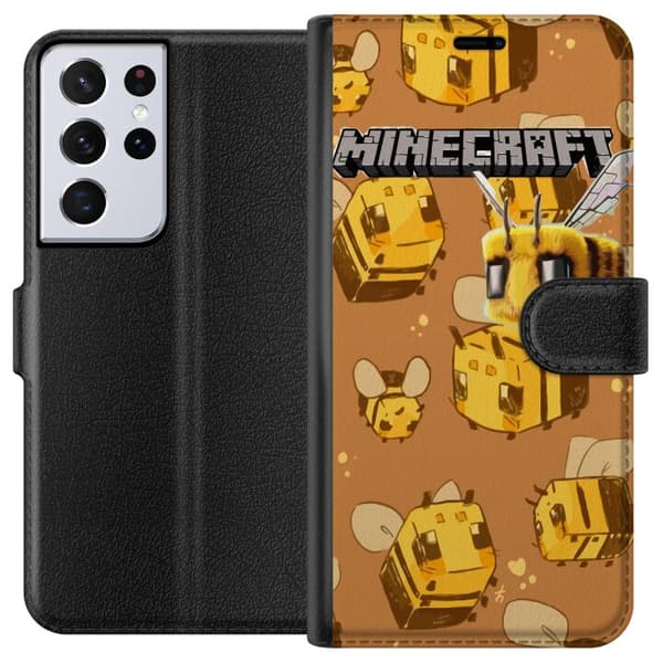 Samsung Galaxy S21 Ultra 5G Lompakkokotelo Minecraft Bi