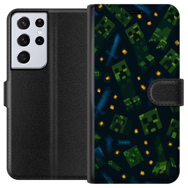Samsung Galaxy S21 Ultra 5G Plånboksfodral Minecraft Dungeons Mob