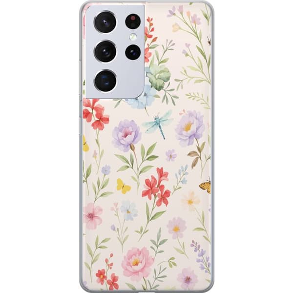 Samsung Galaxy S21 Ultra 5G Genomskinligt Skal Blommor
