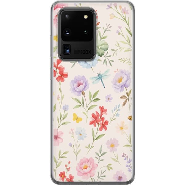 Samsung Galaxy S20 Ultra Läpinäkyvä kuori Kukat