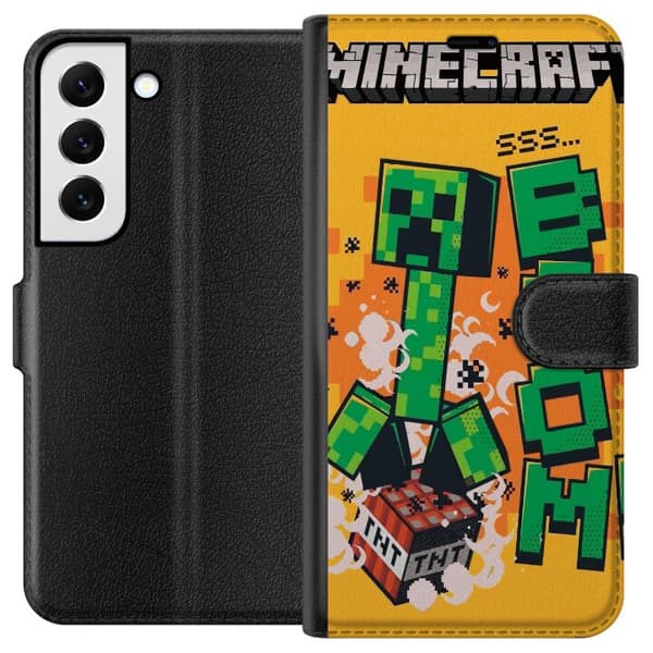 Samsung Galaxy S22 5G Lompakkokotelo Minecraft Boom