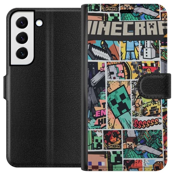 Samsung Galaxy S22 5G Lommeboketui Minecraft Kunsthåndverk