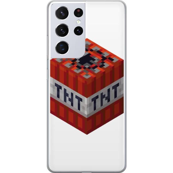 Samsung Galaxy S21 Ultra 5G Gennemsigtig cover Minecraft TNT