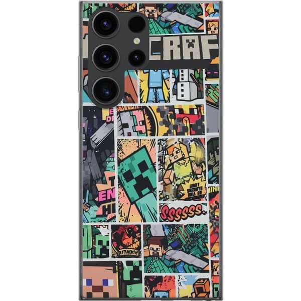 Samsung Galaxy S24 Ultra Läpinäkyvä kuori Minecraft Taide