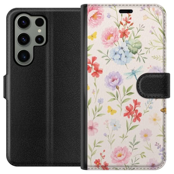 Samsung Galaxy S23 Ultra Tegnebogsetui Blomster