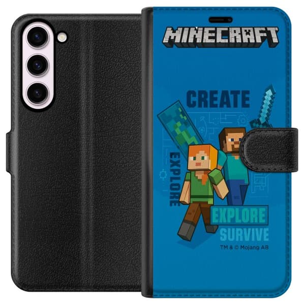Samsung Galaxy S23+ Lommeboketui Minecraft Grotter