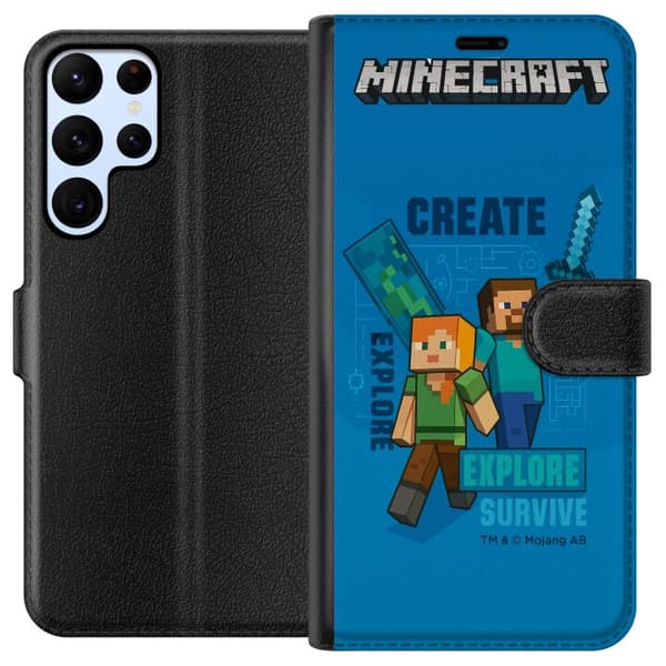 Samsung Galaxy S24 Ultra Lommeboketui Minecraft Grotter
