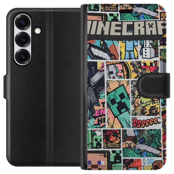 Samsung Galaxy S25 Plånboksfodral Minecraft Art