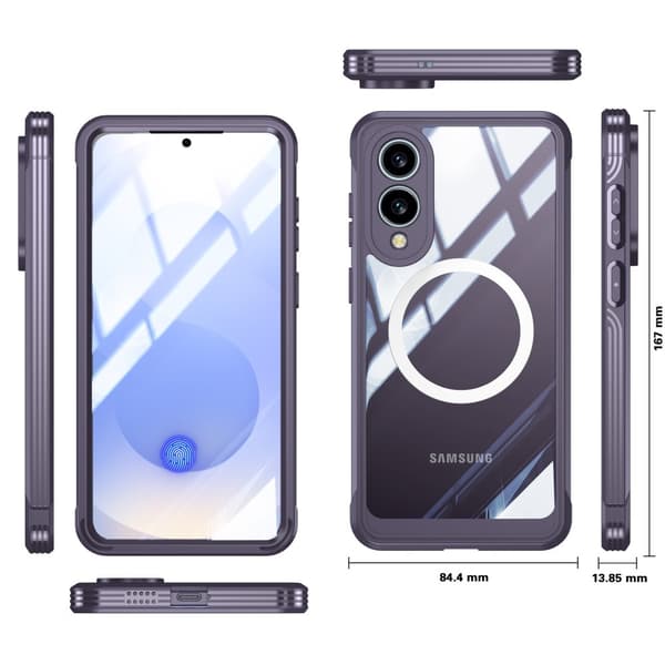 INF Samsung Galaxy S25 Edge -kotelo: Heavy Duty iskunkestävä suoja Tumma violetti