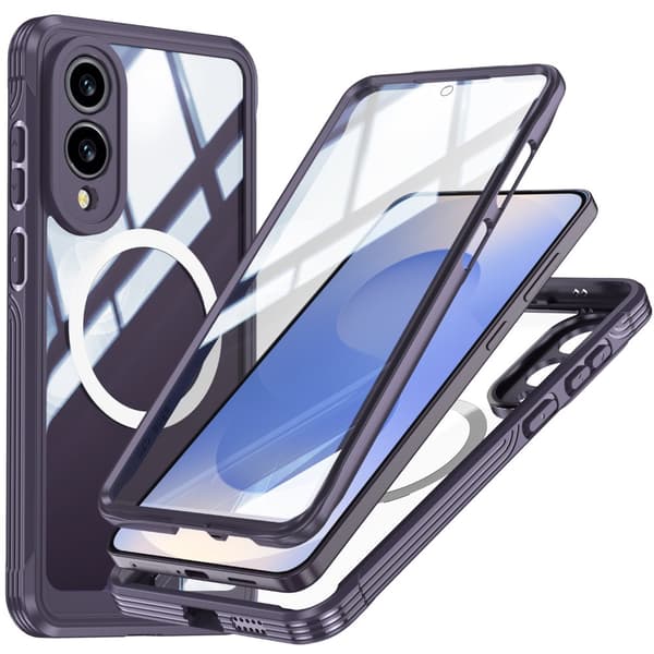 INF Samsung Galaxy S25 Edge -kotelo: Heavy Duty iskunkestävä suoja Tumma violetti