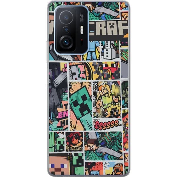 Xiaomi 11T Pro Gennemsigtig cover Minecraft Kunst
