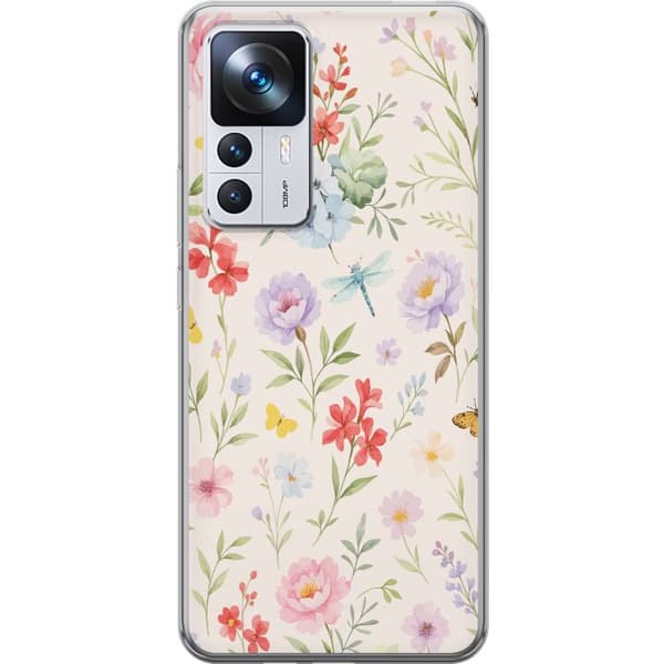 Xiaomi 12T Pro Läpinäkyvä kuori Kukat