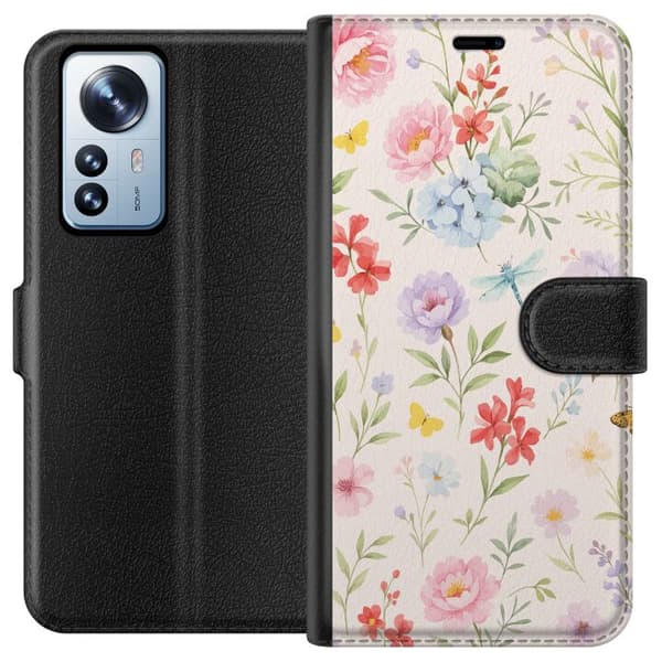 Xiaomi 12 Pro Tegnebogsetui Blomster