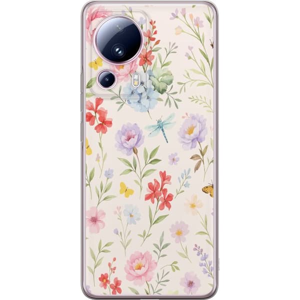 Xiaomi 13 Lite Läpinäkyvä kuori Kukat