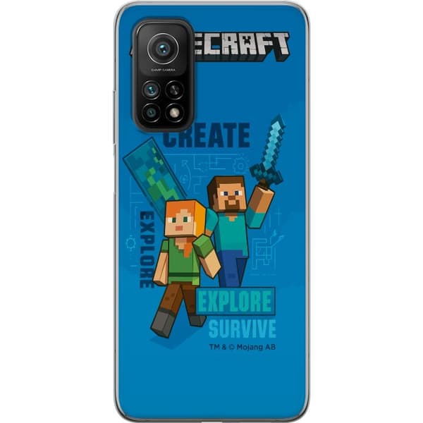 Xiaomi Mi 10T Pro 5G Läpinäkyvä kuori Minecraft Luolastot