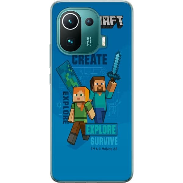 Xiaomi Mi 11 Pro Läpinäkyvä kuori Minecraft Luolastot