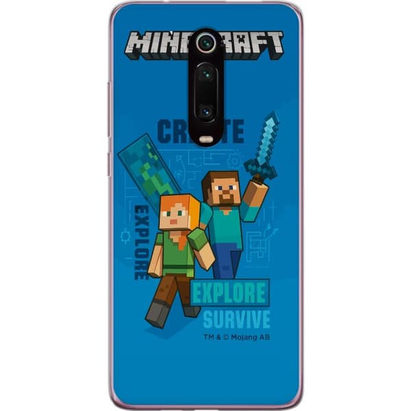 Xiaomi Mi 9T Pro  Läpinäkyvä kuori Minecraft Luolastot