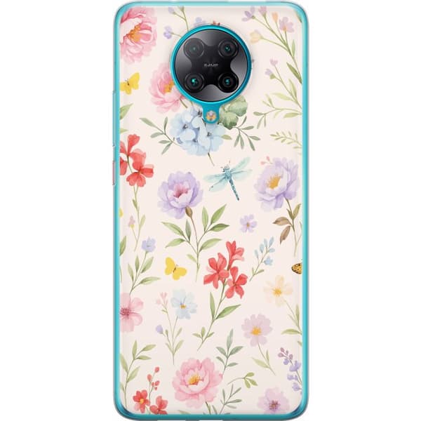 Xiaomi Poco F2 Pro Läpinäkyvä kuori Kukat