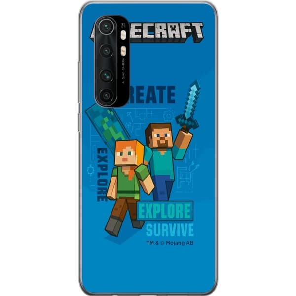Xiaomi Mi Note 10 Lite Gennemsigtig cover Minecraft Huler