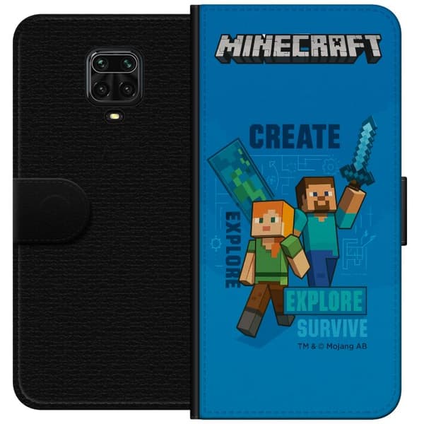 Xiaomi Redmi Note 9 Pro Tegnebogsetui Minecraft Huler