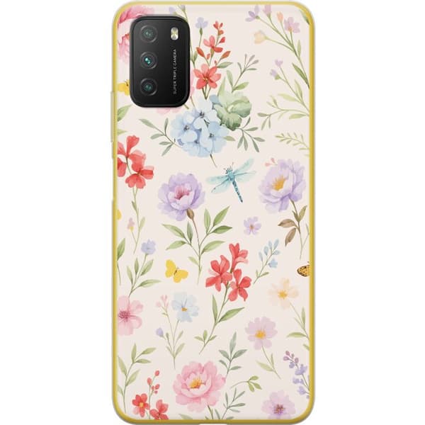 Xiaomi Poco M3  Gennemsigtig cover Blomster