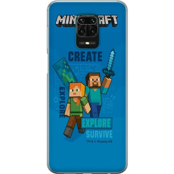 Xiaomi Redmi Note 9 Pro Gjennomsiktig deksel Minecraft Grotter