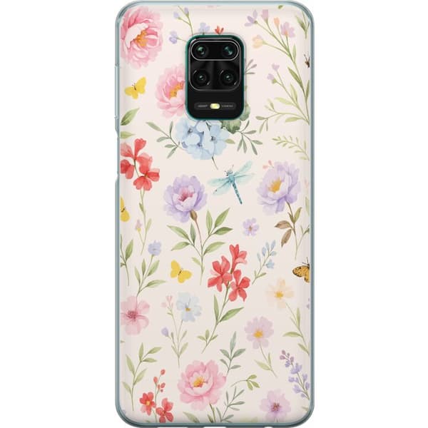 Xiaomi Redmi Note 9 Pro Gjennomsiktig deksel Blomster