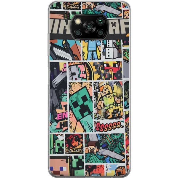 Xiaomi Poco X3 NFC Gjennomsiktig deksel Minecraft Kunsthåndverk
