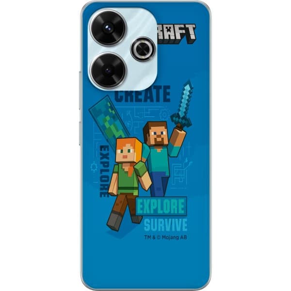 Xiaomi Redmi 13 Läpinäkyvä kuori Minecraft Luolastot