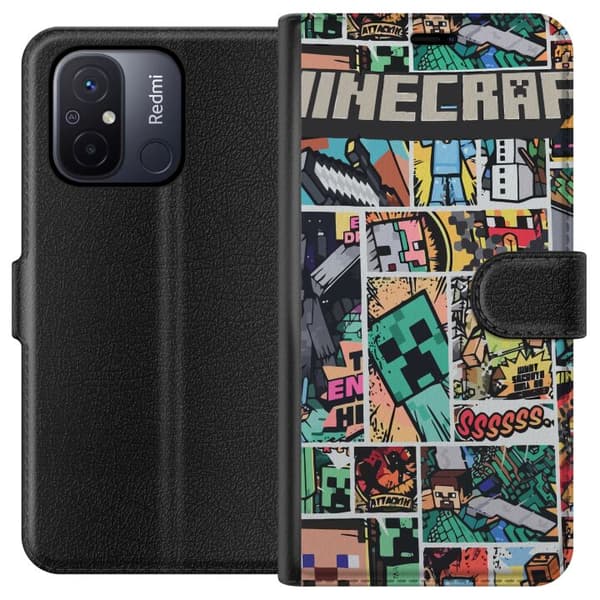 Xiaomi Redmi 12C Tegnebogsetui Minecraft Kunst