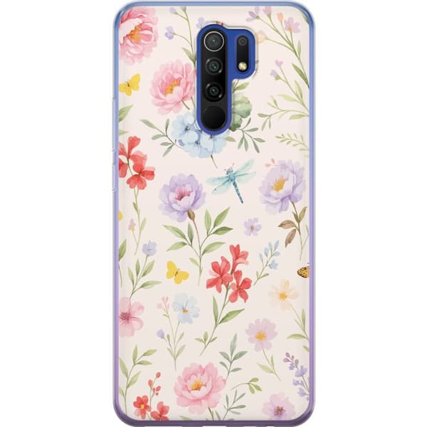 Xiaomi Redmi 9 Gjennomsiktig deksel Blomster