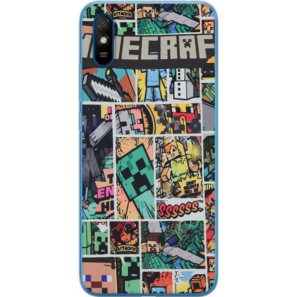 Xiaomi Redmi 9A Genomskinligt Skal Minecraft Art