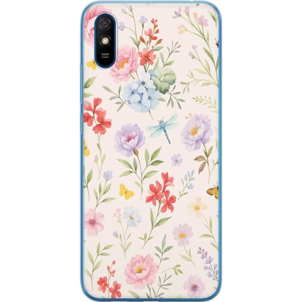 Xiaomi Redmi 9AT Läpinäkyvä kuori Kukat