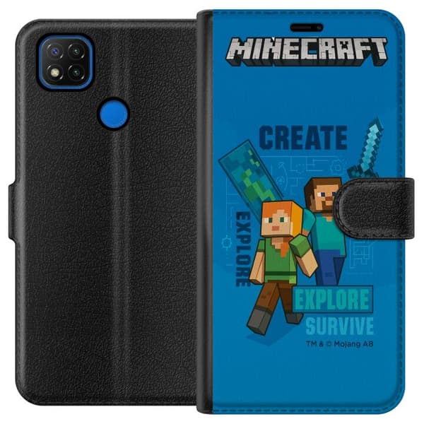 Xiaomi Redmi 9C Tegnebogsetui Minecraft Huler