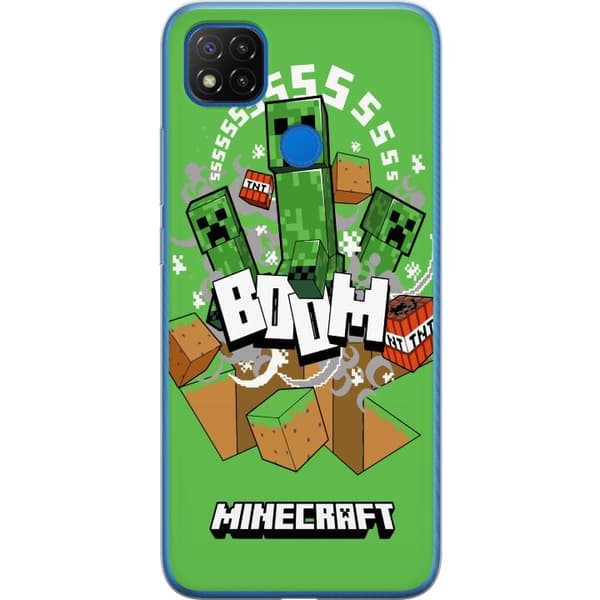 Xiaomi Redmi 9C Läpinäkyvä kuori Minecraft Boom