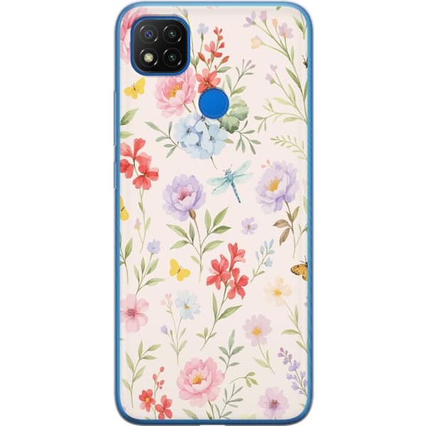 Xiaomi Redmi 9C Gennemsigtig cover Blomster