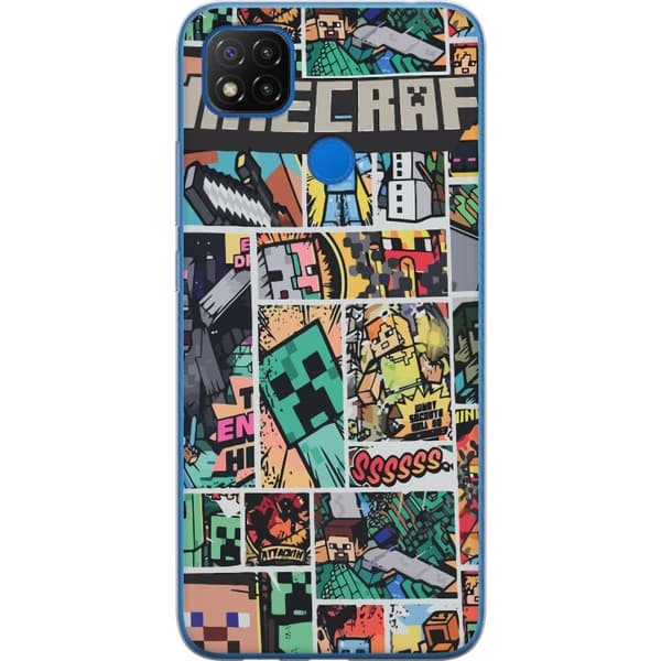 Xiaomi Redmi 9C NFC Gennemsigtig cover Minecraft Kunst
