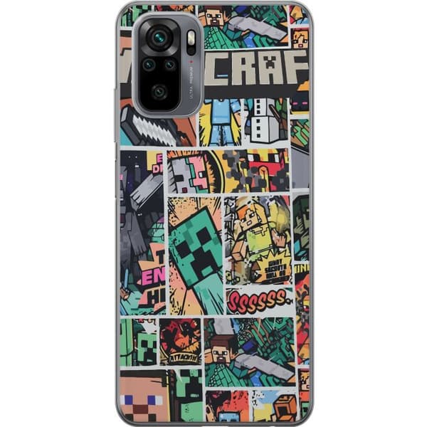 Xiaomi Redmi Note 10 Genomskinligt Skal Minecraft Art