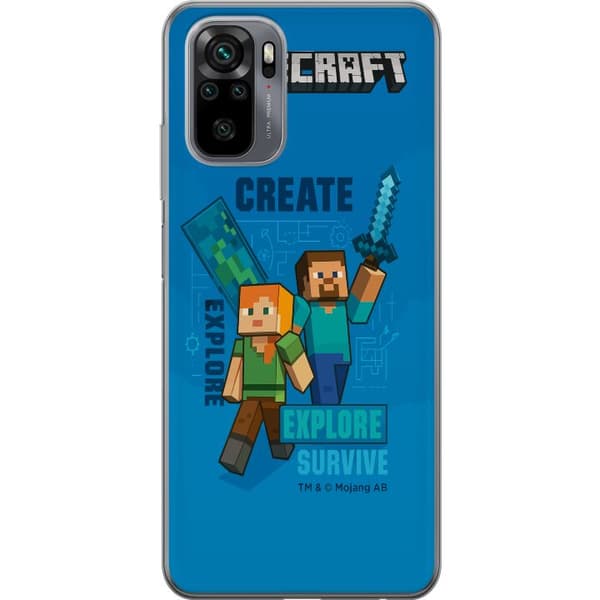 Xiaomi Redmi Note 10 Gjennomsiktig deksel Minecraft Grotter