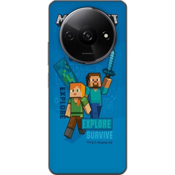 Xiaomi Redmi A3 Läpinäkyvä kuori Minecraft Luolastot