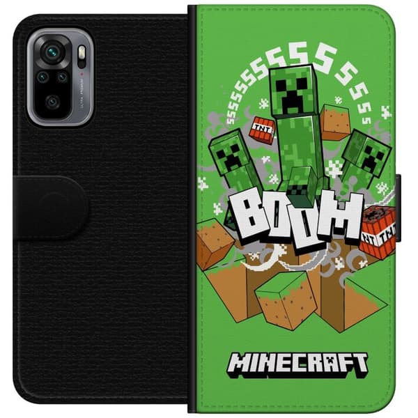 Xiaomi Redmi Note 10S Plånboksfodral Minecraft Boom
