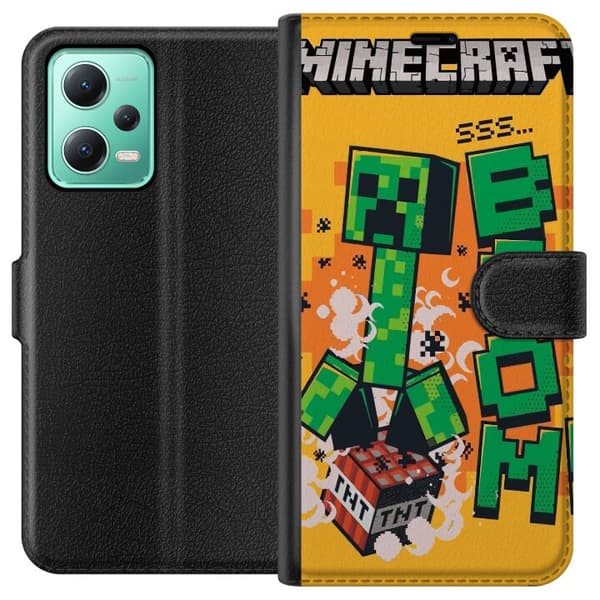 Xiaomi Redmi Note 12 Plånboksfodral Minecraft Boom
