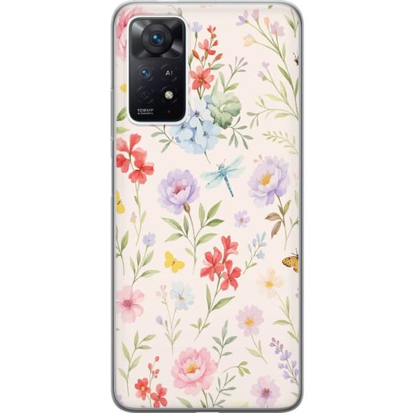 Xiaomi Redmi Note 11 Pro Gennemsigtig cover Blomster