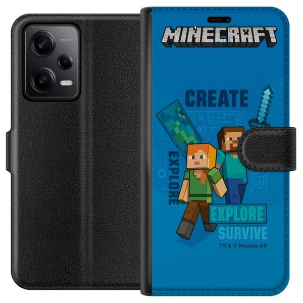 Xiaomi Redmi Note 12 Pro Lommeboketui Minecraft Grotter