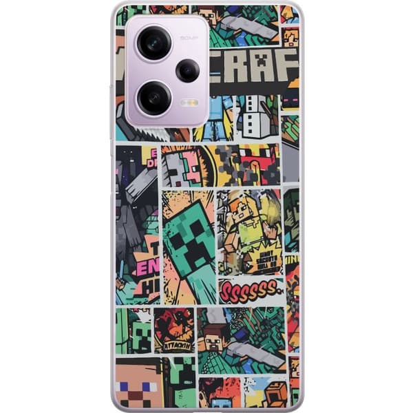 Xiaomi Redmi Note 12 Pro Gennemsigtig cover Minecraft Kunst