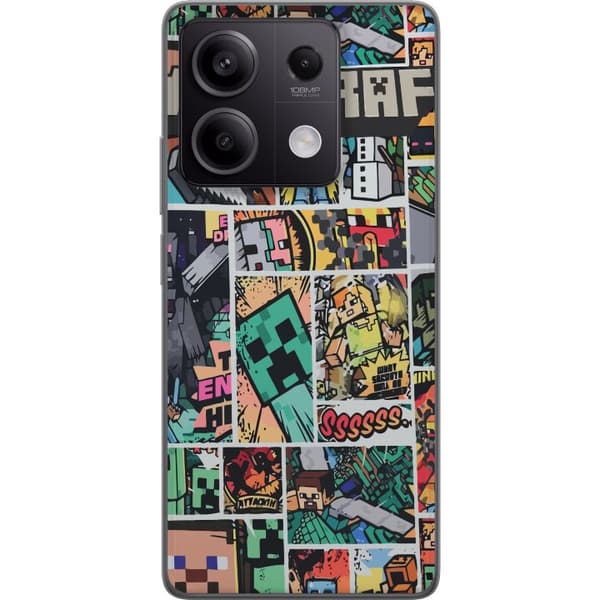 Xiaomi Redmi Note 13 Gjennomsiktig deksel Minecraft Kunsthåndverk