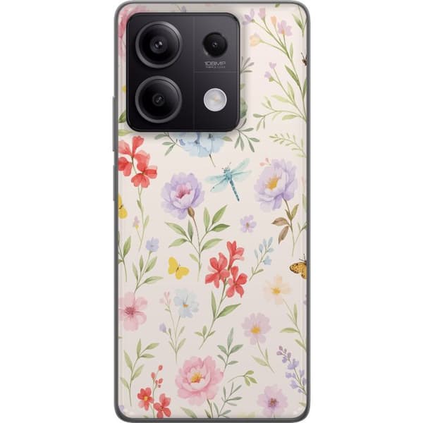 Xiaomi Redmi Note 13 Gennemsigtig cover Blomster