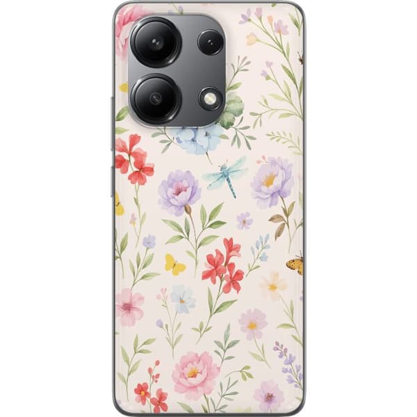 Xiaomi Redmi Note 13 4G Läpinäkyvä kuori Kukat