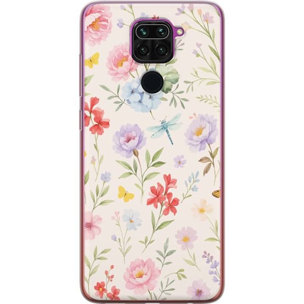 Xiaomi Redmi Note 9 Gennemsigtig cover Blomster