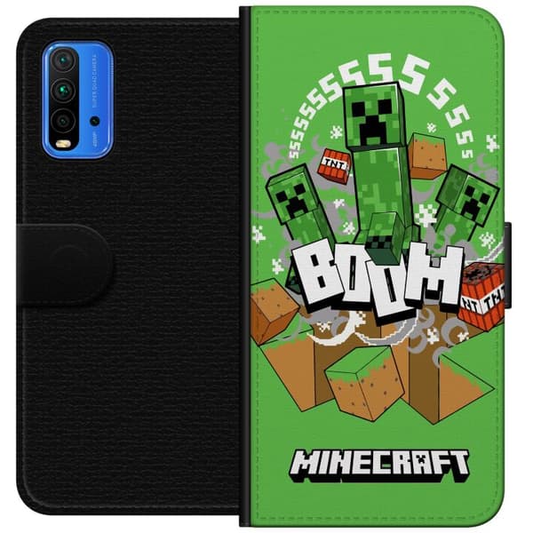 Xiaomi Redmi Note 9 4G Tegnebogsetui Minecraft Boom